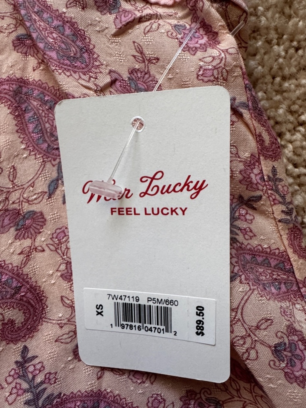 Lucky Brand Pink Paisley Sleeveless Blouse-XS - Picture 4 of 5